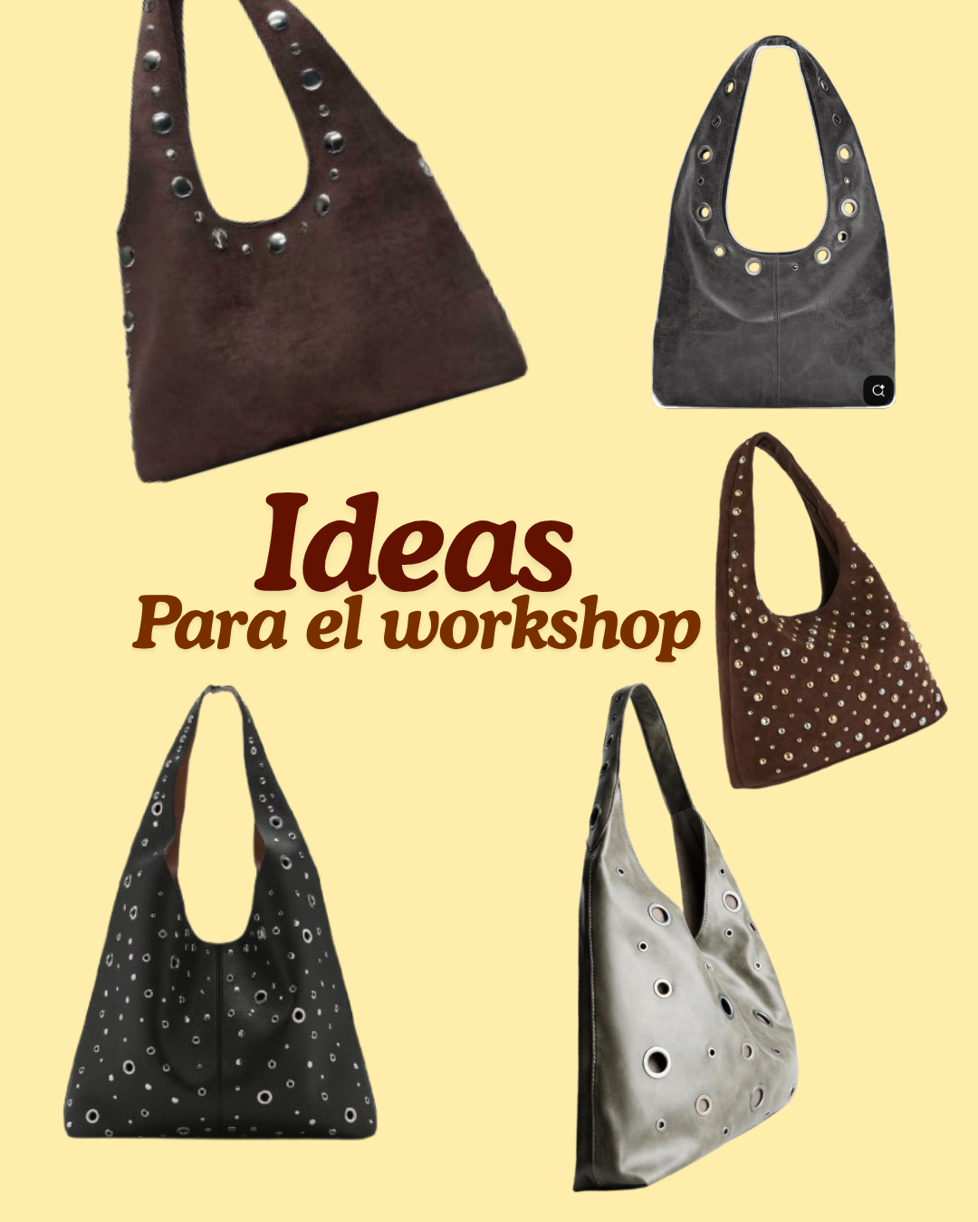 Taller bolso con tachuelas - Sábado 11/04 - Reserva tu plaza!