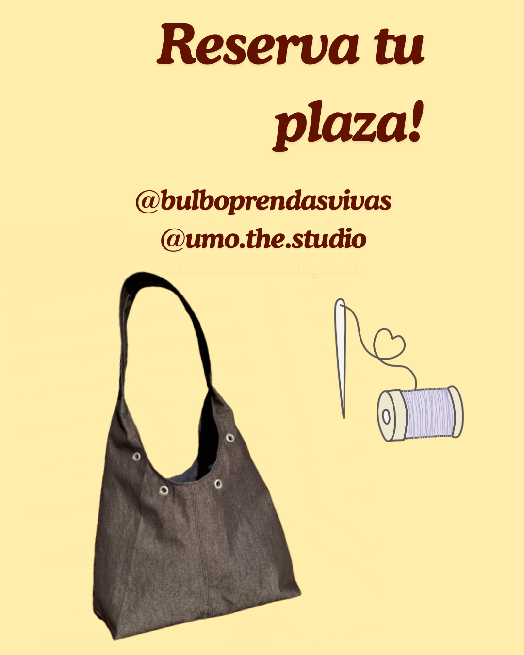 Taller bolso con tachuelas - Sábado 11/04 - Reserva tu plaza!